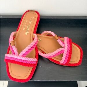 kate spade Red and Pink Rope Sandals